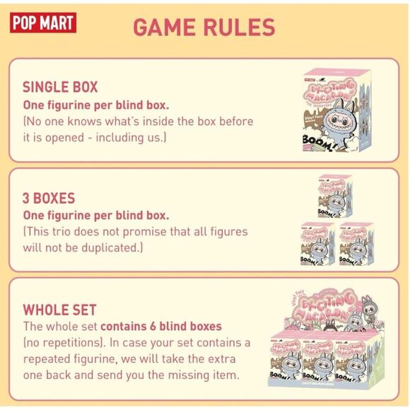 POP MART THE MONSTERS LABUBU - Exciting Macaron Vinyl Face Blind Box, Whole Set - Picture 8 of 8